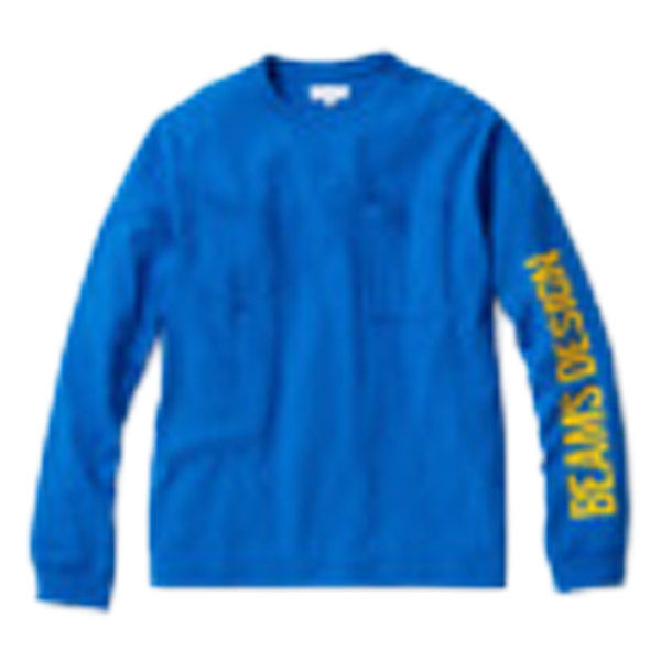桑和 BEAMS DESIGN 長袖Tシャツ(胸ポケット有) ブルー 3L B4815-52 1着（直送品）