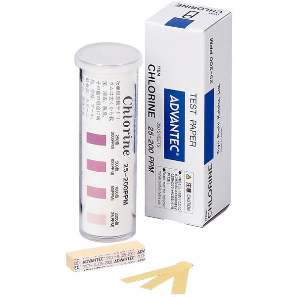 アドバンテック東洋 クロール試験紙 25~200ppm(300枚) 08010020 1箱(300枚)（直送品）