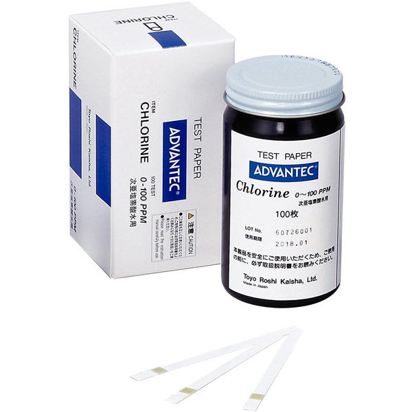 アドバンテック東洋 クロール試験紙 0~100ppm(100枚) 08010030 1箱(100枚)（直送品）