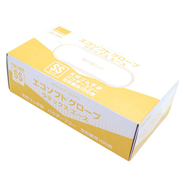 オカモト ラテックス手袋 エコソフトグローブラテックスエース