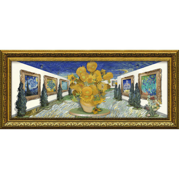ゴッホ　キマワリ　キャンバスアート　金枠 Sサイズ ゴッホ キマワリ キャンバスアート 金枠 Sサイズ （絵画 額付き