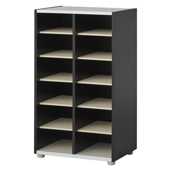 【軒先渡し】バリュテック・インターナショナル シューズラック ２列ロータイプ 幅551×奥行350×高さ930mm PLB-57P 1台（直送品）