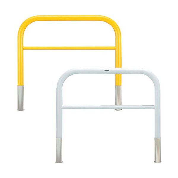 カネソウ 車止め アーチ型 横バー付 スチール製 焼付塗装 脱着式 蓋なし Yシリーズ YBW4L7-DO(Y) 1本 323-8794（直送品）