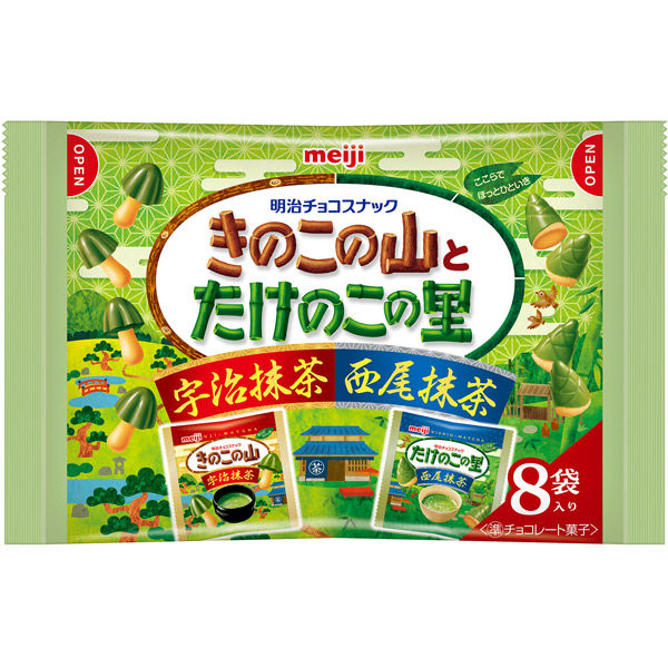 明治 きのこたけのこ抹茶 袋 4902777219615 1セット(8袋×18個