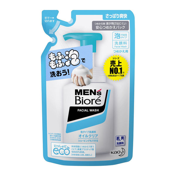 メンズビオレ 洗顔料 泡タイプ オイルクリア 詰め替え 130ml もふもふ泡で洗おう！