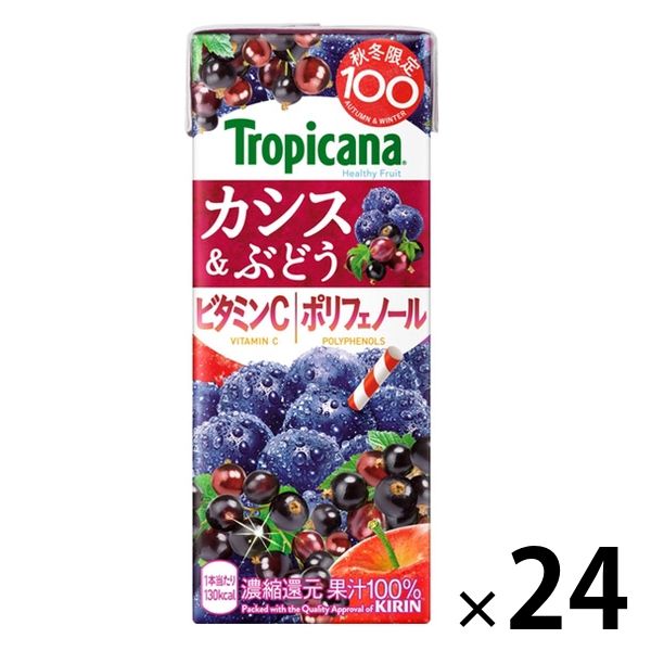 キリンビバレッジ トロピカーナ カシス＆ぶどう 250ml LLスリム 1箱（24本入）