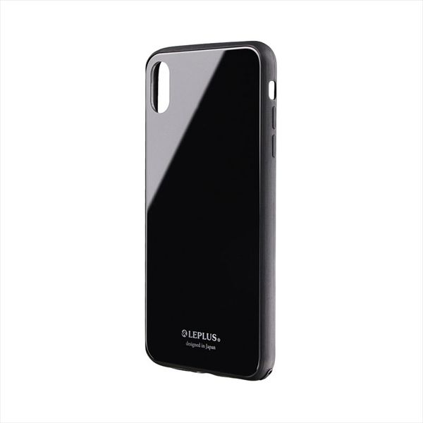 iPhone XS Max ケース カバー 背面ガラスシェルケース SHELL GLASS アイフォンxsマックス ブラック（直送品）