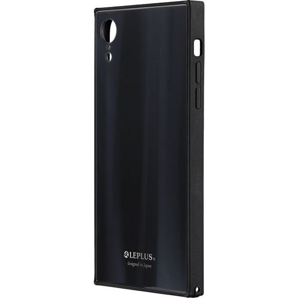 iPhone XR ケース カバー 背面ガラスシェルケース 「SHELL GLASS SQUARE」 アイフォンXR ケース ダークグレー（直送品）