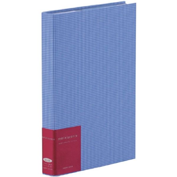 セキセイ レミニッセンス　ポケットアルバム　白台紙　ギンガムチェック　ブルー XP-2202-10 1冊（直送品）