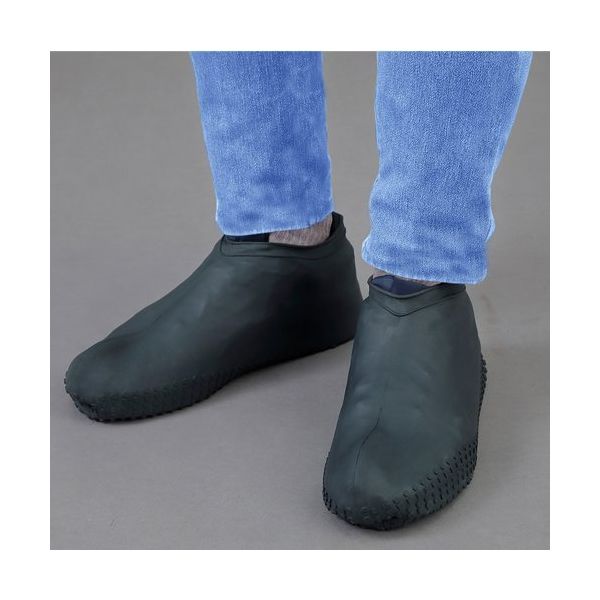 エスコ 26.5ー31cm シューズカバー(防水/ブラック) EA355AB-72 1セット(3足)（直送品）