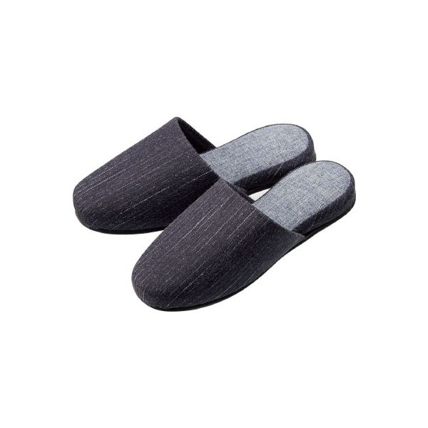 オーミケンシ ステッチ柄ツートンスリッパ ダークブルー 4311 1足（直送品）