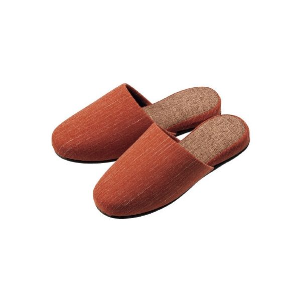 オーミケンシ ステッチ柄ツートンスリッパダークオレンジ 4313 1足（直送品）