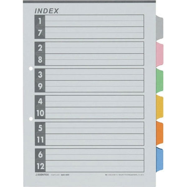 ジョインテックス インデックスA4S 6色6山 10組 D027J-6Y　1パック（直送品）