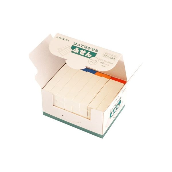 ジョインテックス ふせんBOX 75×12.5mm色帯 P401J-R-40　1箱（直送品）