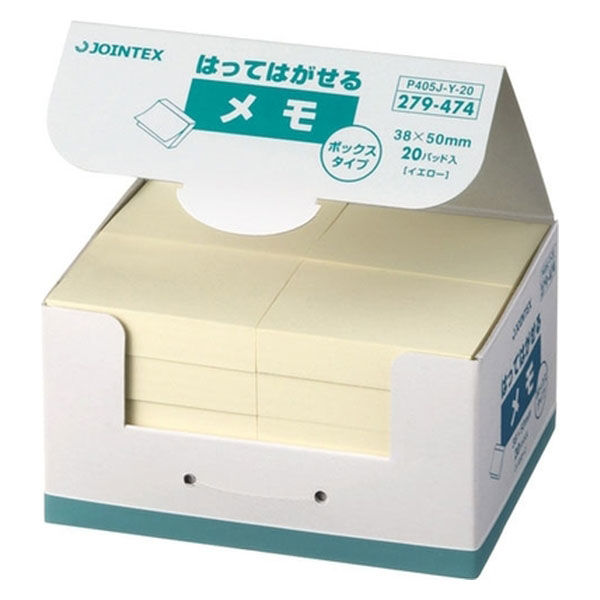 ジョインテックス ふせんBOX 38×50mm黄 P405J-Y-20　1箱（直送品）