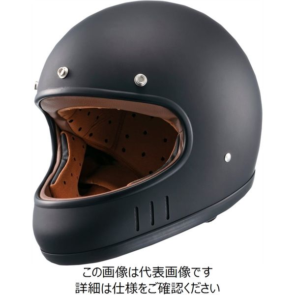 マルシン（Marushin） バイクヘルメット ネオレトロ フルフェイス DRILL （ドリル） マットブラック Lサイズ MNF2  02002325（直送品） - アスクル