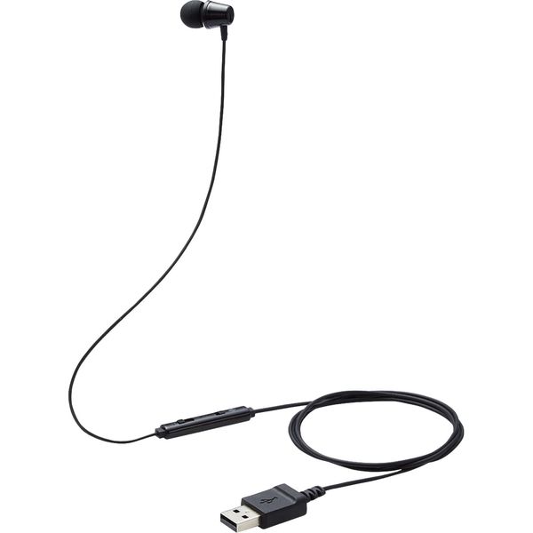 イヤホン 子供用 片耳 有線 マイク付 高耐久 USB 低音量仕様 ミュート 