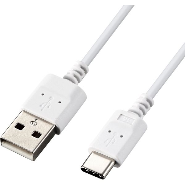 エレコム USB Type-Cケーブル/スマホ用/USB(A-C)/極細/1.5m/ホワイト MPA-ACX15WH 1個