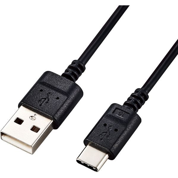 エレコム USB Type-Cケーブル/スマホ用/USB(A-C)/極細/2.0m/ブラック MPA-ACX20BK2 1個