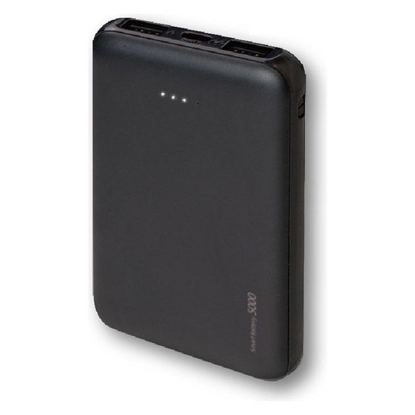 モバイルバッテリー 5000mAh USB-A×2+Type-C×1 スマートバッテリー Palm ブラック 1個 リック