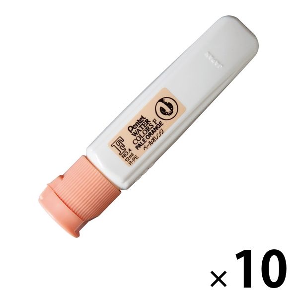 ぺんてる エフ水彩 ポリチューブ入り 単色 12ml ペールオレンジ 絵の具 10個 WFCT04