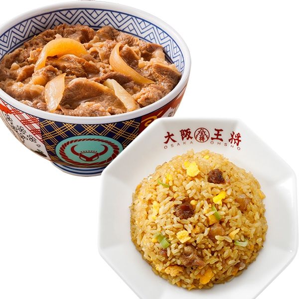 ≪吉野家×大阪王将≫牛丼＆炒飯よくばりコラボセット 冷凍 冷凍食品 牛丼 おかず お弁当 中華（直送品）