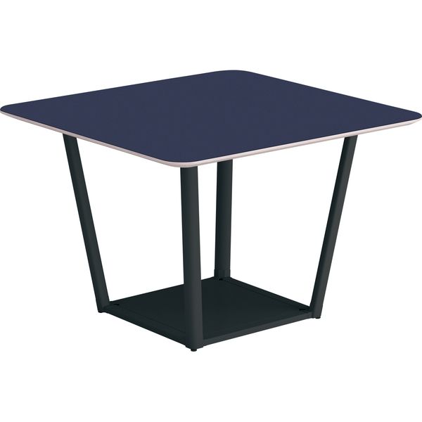 【組立設置込】コクヨ リージョン 会議テーブル 正方形 リノリウム 幅1050×奥行1050×高さ724mm チャコール×ブラック 1台（直送品）