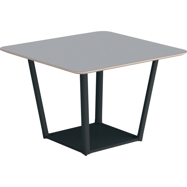 【組立設置込】コクヨ リージョン 会議テーブル 正方形 リノリウム 幅1050×奥行1050×高さ724mm ペブル×ブラック 1台（直送品）
