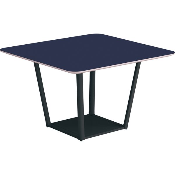 【組立設置込】コクヨ リージョン 会議テーブル 正方形 リノリウム 幅1200×奥行1200×高さ724mm チャコール×ブラック 1台（直送品）