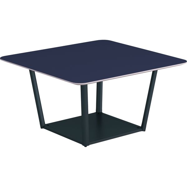 【組立設置込】コクヨ リージョン 会議テーブル 正方形 リノリウム 幅1200×奥行1200×高さ624mm チャコール×ブラック 1台（直送品）