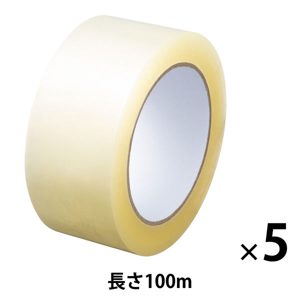 現場のチカラ 軽梱包用OPPテープ 0.042mm厚 幅48mm×長さ100m アスクル 1セット（5巻入）  オリジナル