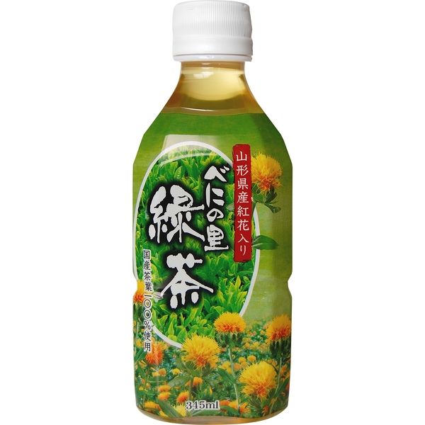 丸菱食品 山形県産紅花入り緑茶　345ｍｌ 4571188121123 24本（直送品）