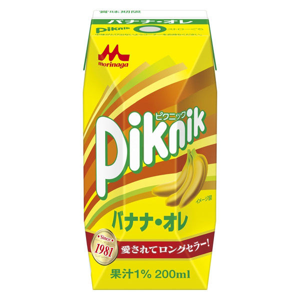 森永乳業 ピクニック バナナ・オレ 200ml 1箱（24本入） - アスクル