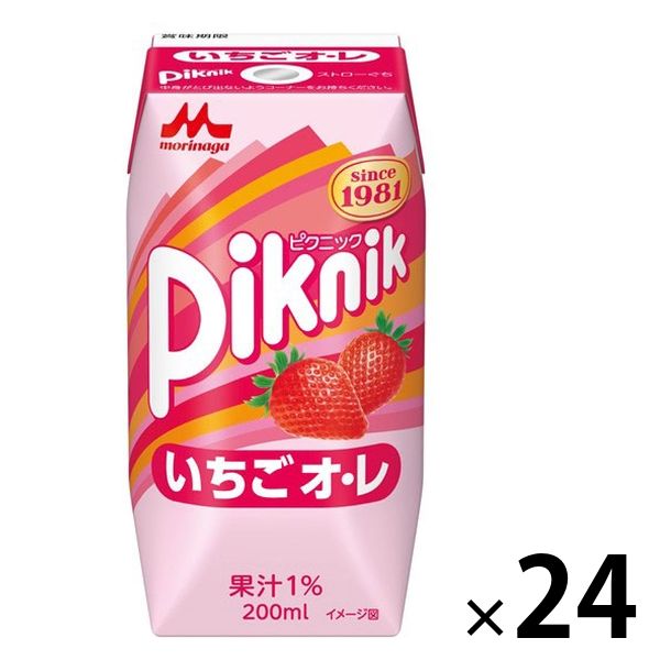 森永乳業 ピクニック ストロベリー オ・レ 200ml 1箱（24本入）