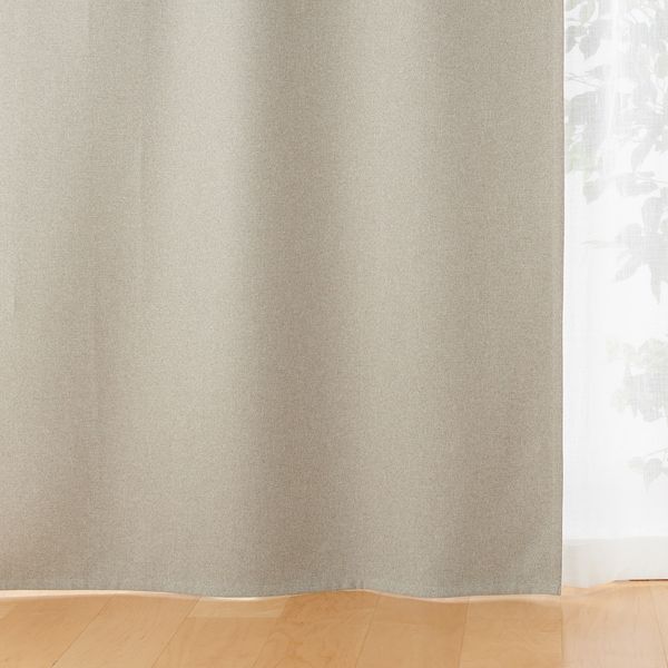 無印良品 ポリエステルドビー織ノンプリーツカーテン（防炎・遮光性） 幅100×丈178cm用 ベージュ 良品計画