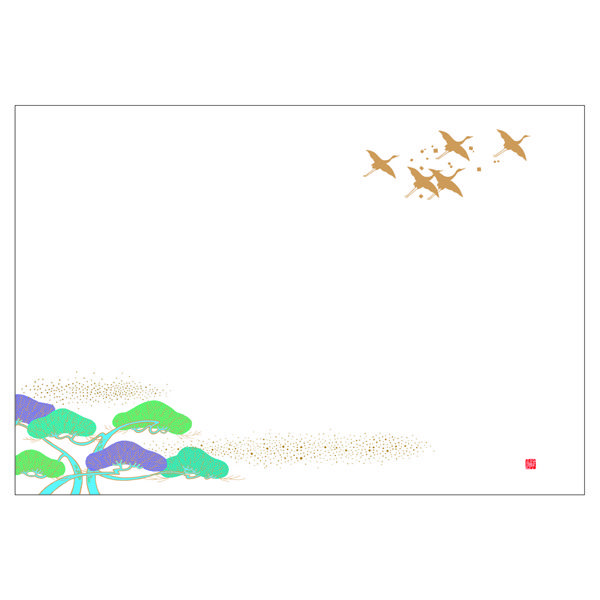 ササガワ 紙製テーブルマット・ランチョンマット　尺3　松に鶴 41-10253 1冊(100枚入)（取寄品）