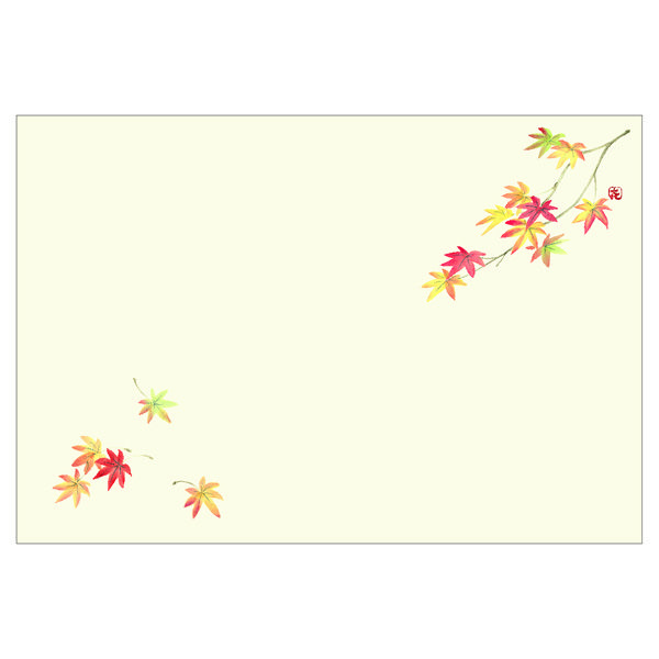 ササガワ 紙製テーブルマット・ランチョンマット　尺3　紅葉(淡黄雲竜) 41-10316 1冊(100枚入)（取寄品）