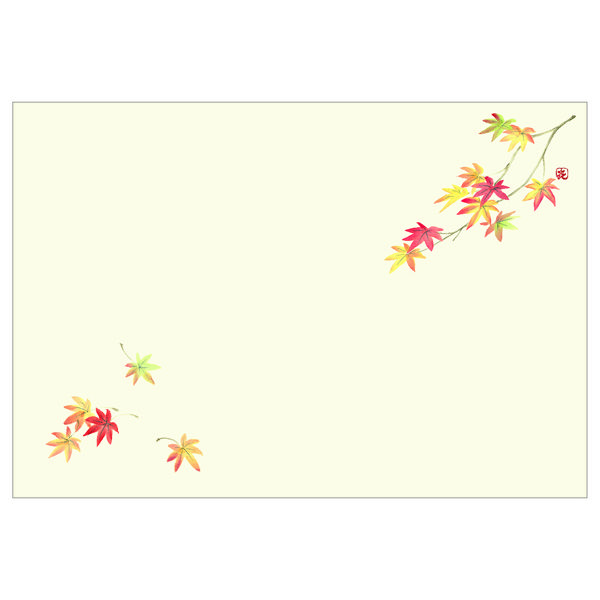 ササガワ 紙製テーブルマット・ランチョンマット　尺5　紅葉(淡黄雲竜) 41-10317 1冊(100枚入)（取寄品）