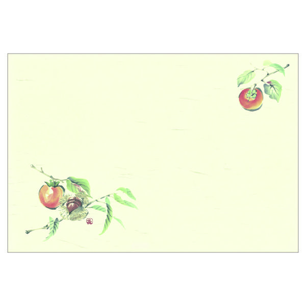 ササガワ 紙製テーブルマット・ランチョンマット　尺3　柿(淡黄雲竜） 41-10314 1冊(100枚入)（取寄品）
