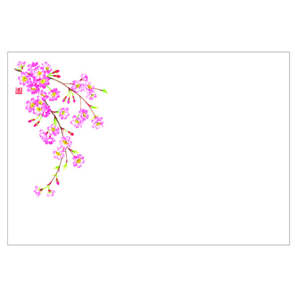 ササガワ 紙製テーブルマット・ランチョンマット　尺3　しだれ桜 41-10521 1冊(100枚入)（取寄品）