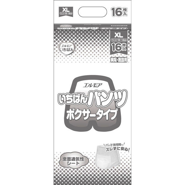 エルモアいちばんパンツボクサータイプ　ＸＬサイズ 454141 1ケース(16枚入×4パック) カミ商事（取寄品）