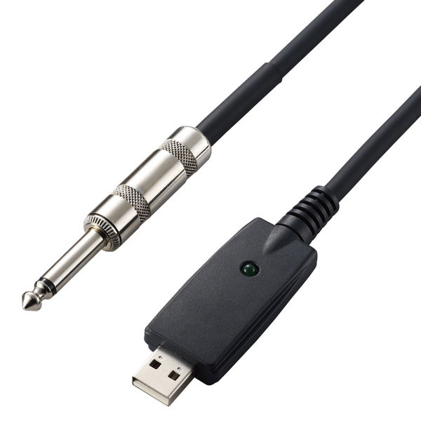 オーディオインターフェース シールドケーブル USB-φ6.3 3m 楽器用 黒 DH-SHU30BK エレコム 1個（直送品）