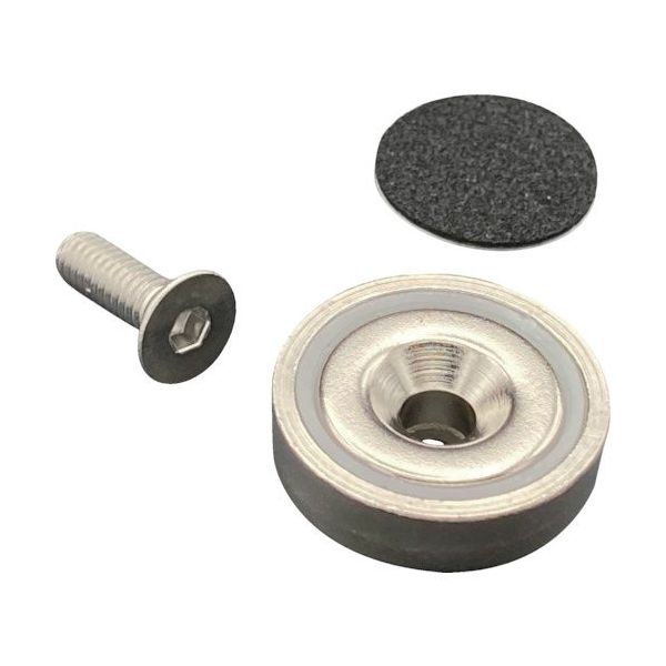 東京パーツセンター ラクテム ネオジキャップ磁石 丸型 φ42ー9 皿ねじ・滑り止めゴム付 NMYR42-9 1個 536-2581（直送品）