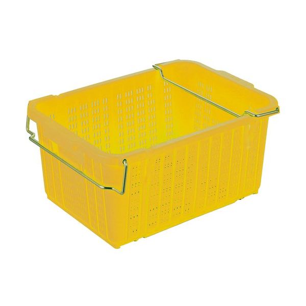 岐阜プラスチック工業 RISU メッシュコンテナ プラスケットNo.450持手付39L 黄 NO-450-2Y 1個 699-9915（直送品）