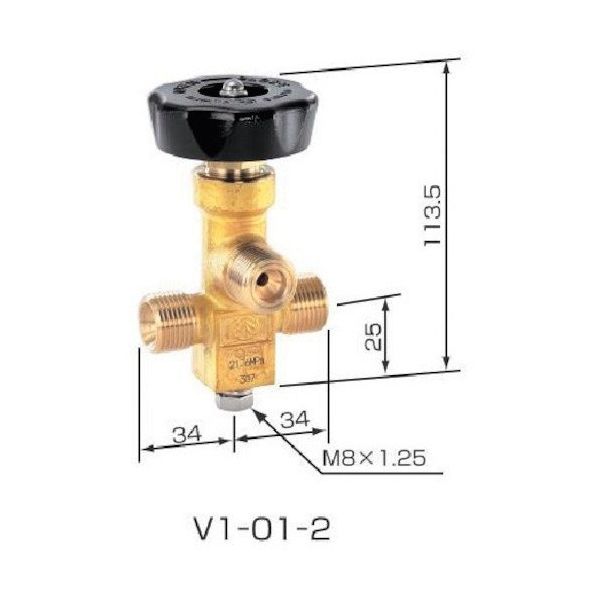 ヤマト産業 YAMATO ネックバルブ 真鍮製 V1ー01ー2 1個 430-5511（直送品）