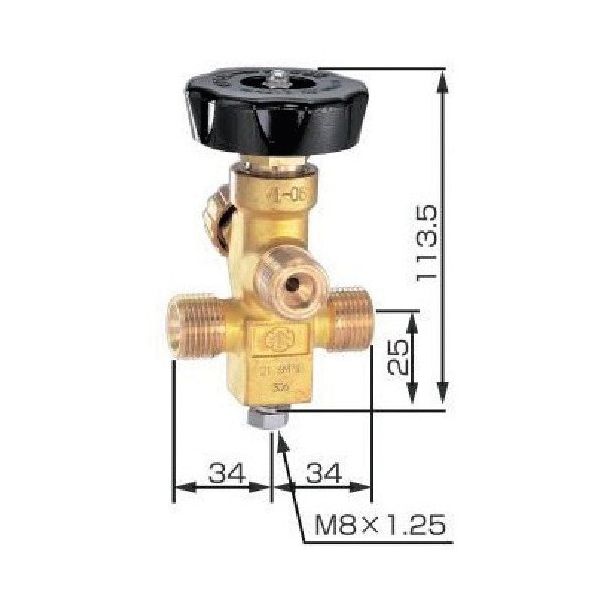 ヤマト産業 YAMATO ネックバルブ 真鍮製 V1ー06 パージバルブ付 1個 430-5997（直送品）