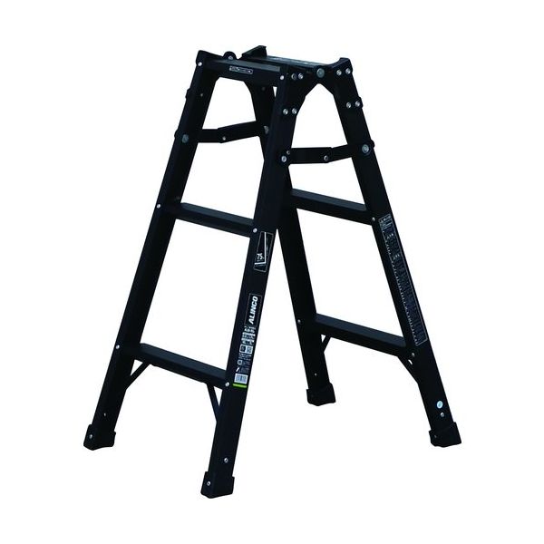 アルインコ 兼用脚立 ブラックカラー 0.82m 最大使用質量100kg KUR90 1台 651-0459（直送品）