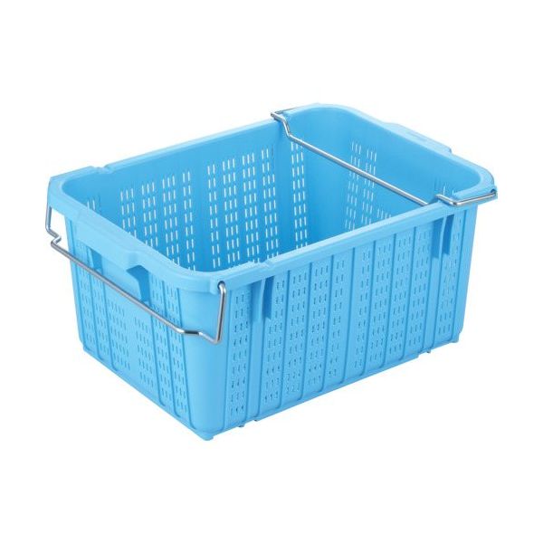 岐阜プラスチック工業 RISU メッシュコンテナ プラスケットNo.450持手付39L 青 NO-450-2B 1個 699-9914（直送品）
