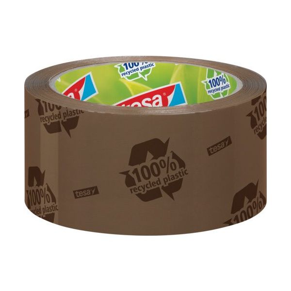 テサテープ tesa テサパック エコ&ストロング 58155 ブラウン 50mm×66m 58155-50-66 1巻 700-0926（直送品）