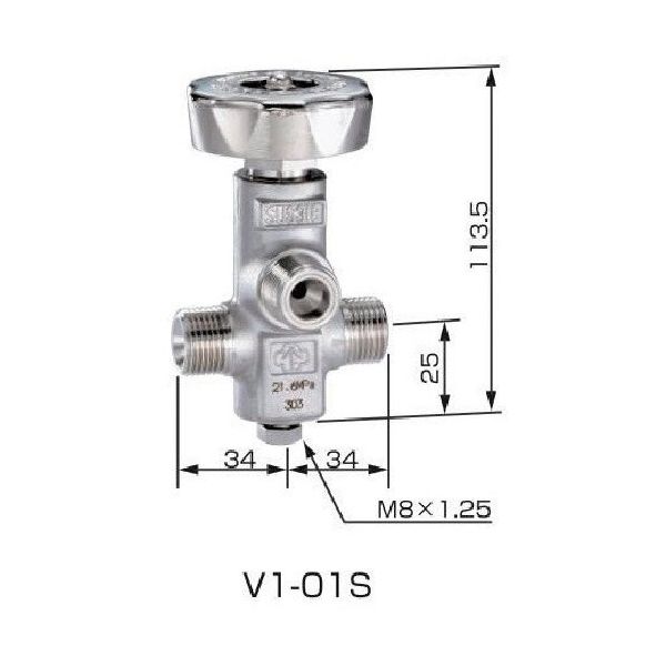 ヤマト産業 YAMATO ネックバルブ ステンレス製 V1ー01S 1個 430-5513（直送品）